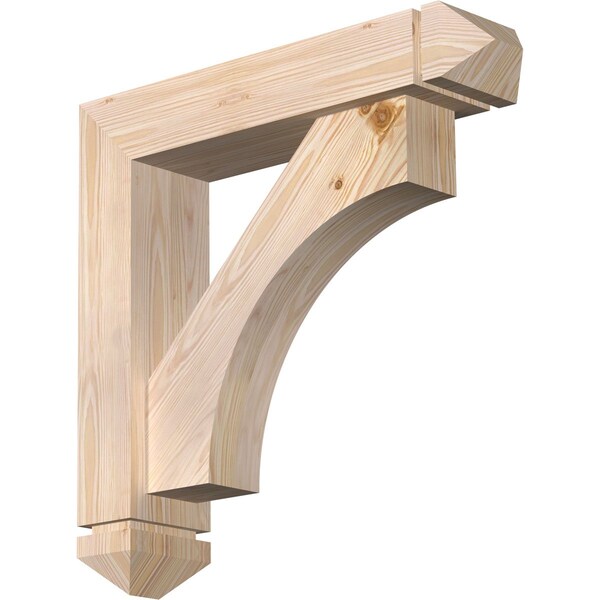 Ekena Millwork Westlake Arts and Crafts Smooth Bracket w/ Offset Brace, Douglas Fir, 5 1/2"W x 24"D x 24"H BKT0604X24X24WTL03SDF - main